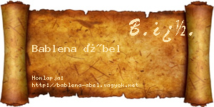 Bablena Ábel névjegykártya