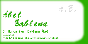 abel bablena business card